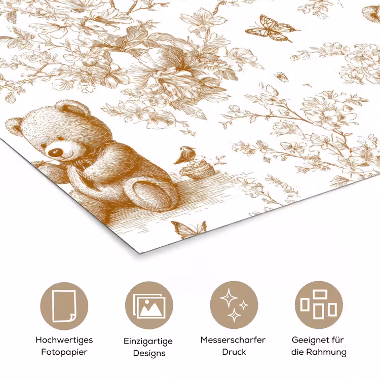 Beer - Tijdloos - Bruin poster papier klein 62 -tcloseup_DE
