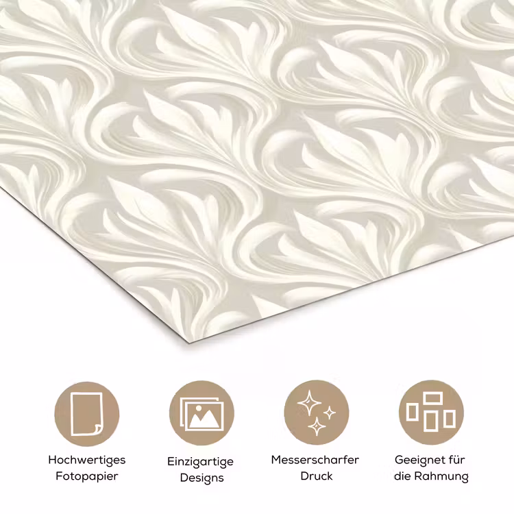 Barok - Patroon - Beige poster papier klein 62 -tcloseup_DE