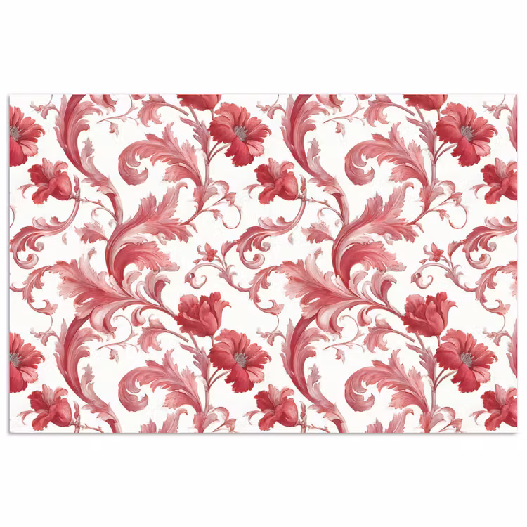 Barok - Patroon - Rood poster papier klein 62 -3d