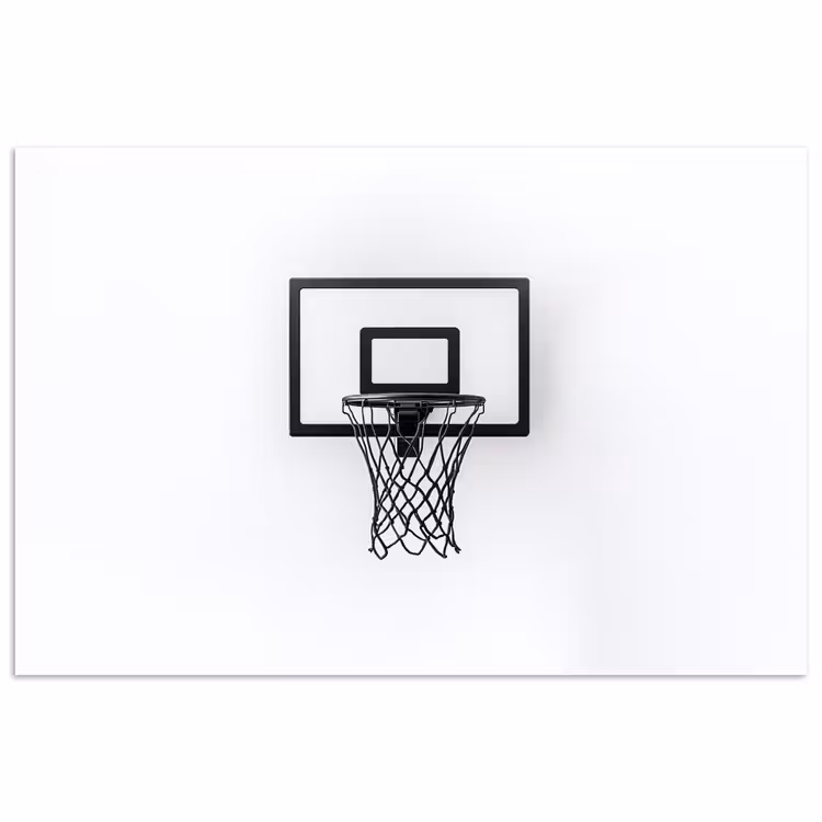 Basketbalbord - Minimalistisch - Zwart poster papier klein -3d