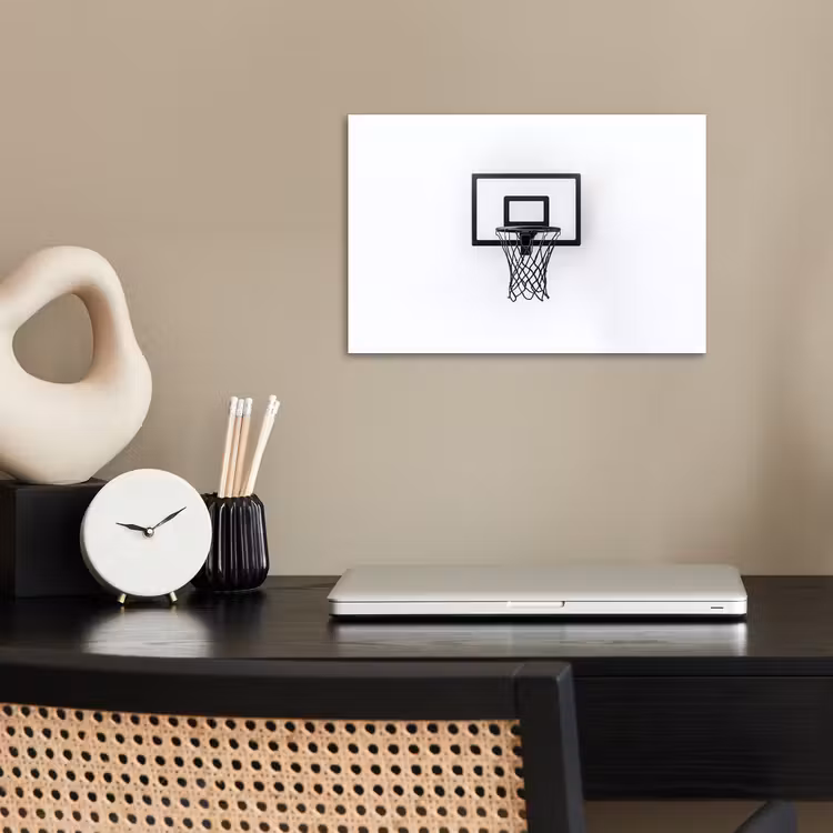 Basketbalbord - Minimalistisch - Zwart poster papier klein -sfeer1