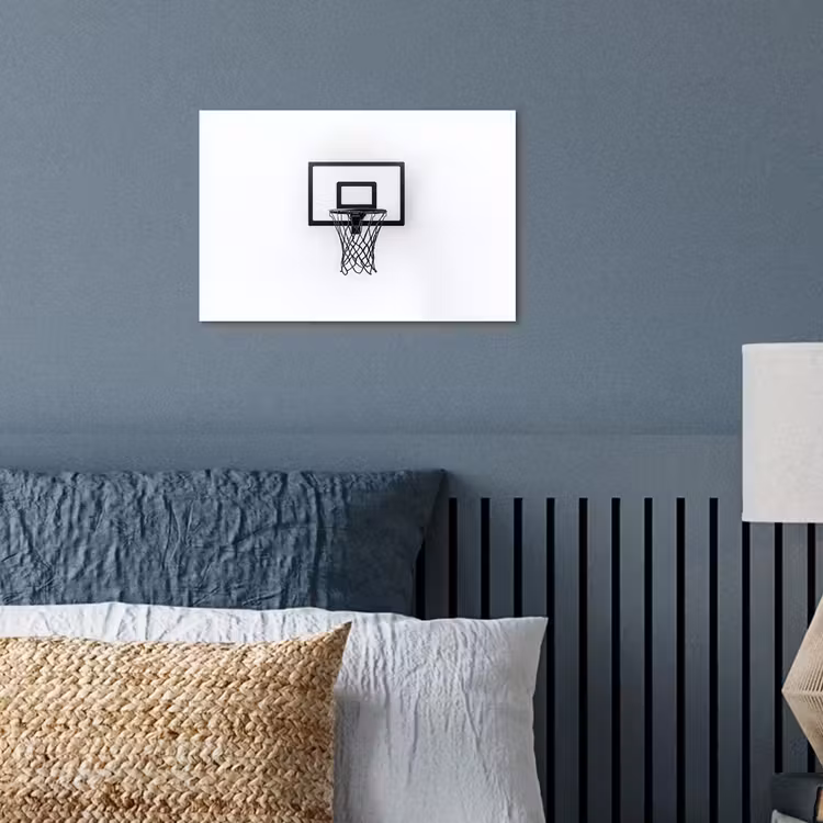 Basketbalbord - Minimalistisch - Zwart poster papier klein -sfeer2