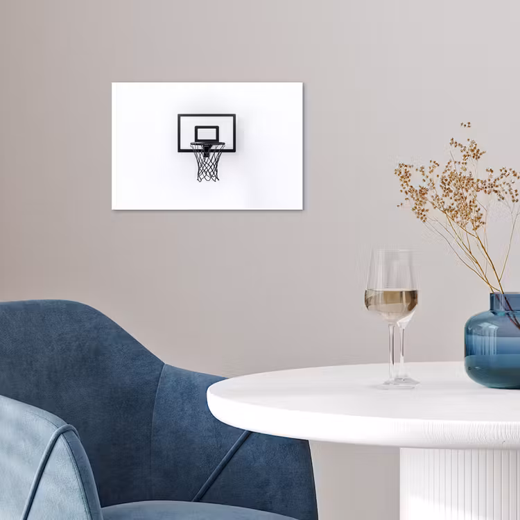Basketbalbord - Minimalistisch - Zwart poster papier klein -sfeer3