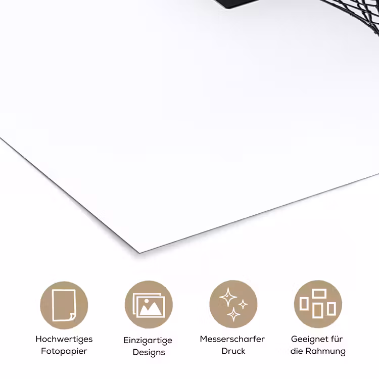 Basketbalbord - Minimalistisch - Zwart poster papier klein -tcloseup_DE