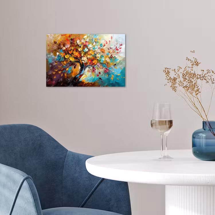 Boom - Abstract - Kleurrijk - Bloemen poster papier klein -sfeer3