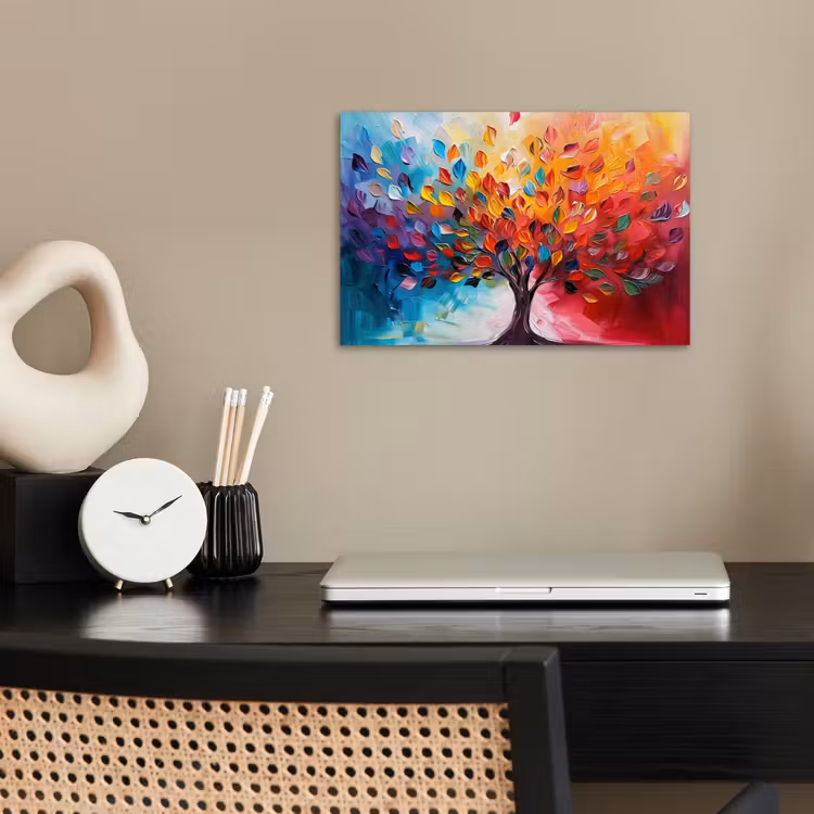 Boom - Levensboom - Kleurrijk - Abstract poster papier klein -sfeer1
