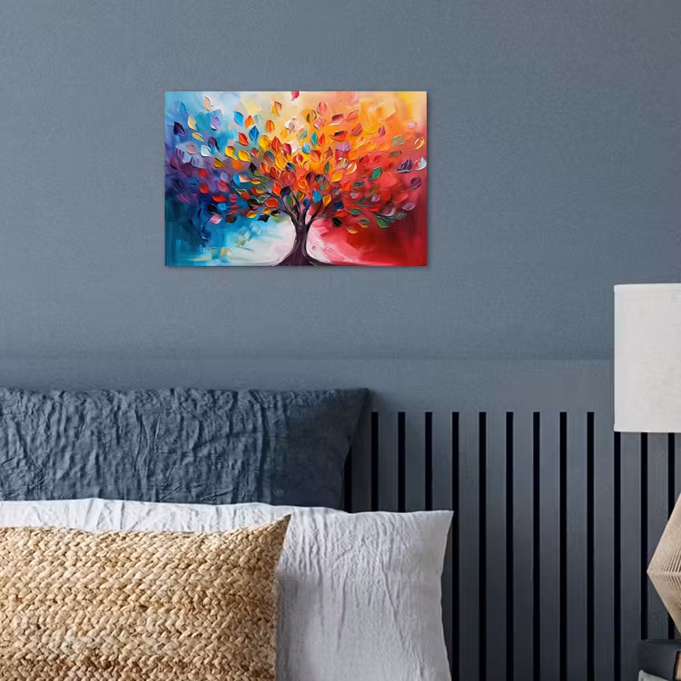 Boom - Levensboom - Kleurrijk - Abstract poster papier klein -sfeer2