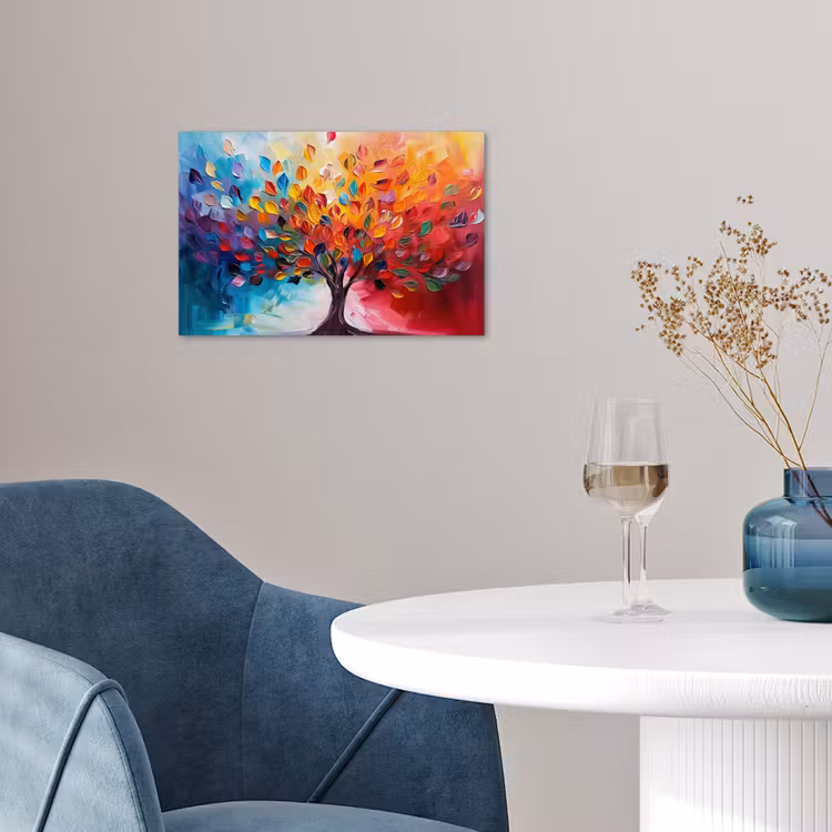 Boom - Levensboom - Kleurrijk - Abstract poster papier klein -sfeer3