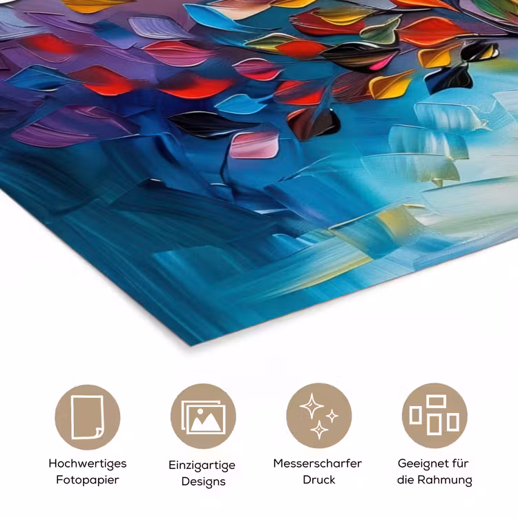 Boom - Levensboom - Kleurrijk - Abstract poster papier klein -tcloseup_DE