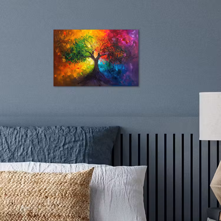 Boom - Kleurrijk - Modern - Abstract poster papier klein -sfeer2