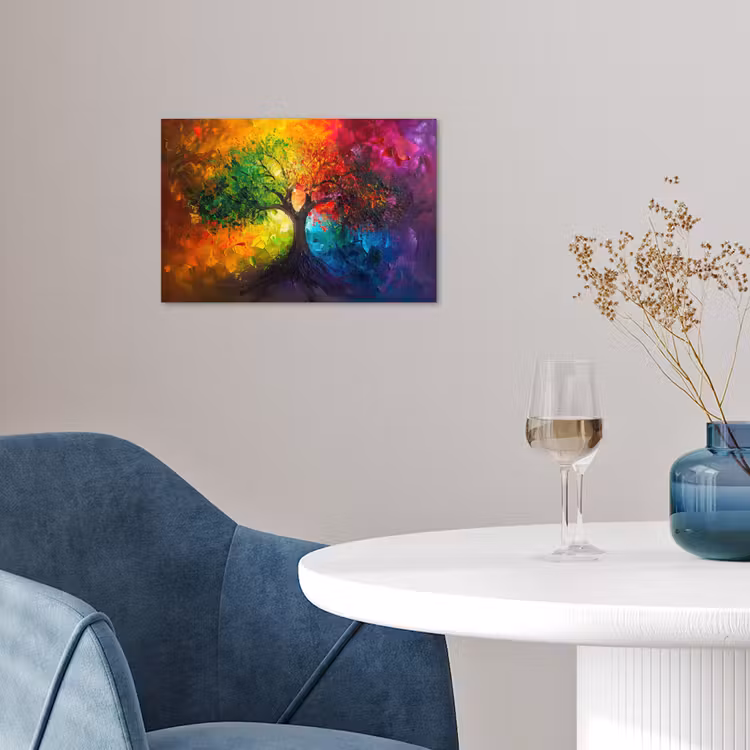 Boom - Kleurrijk - Modern - Abstract poster papier klein -sfeer3