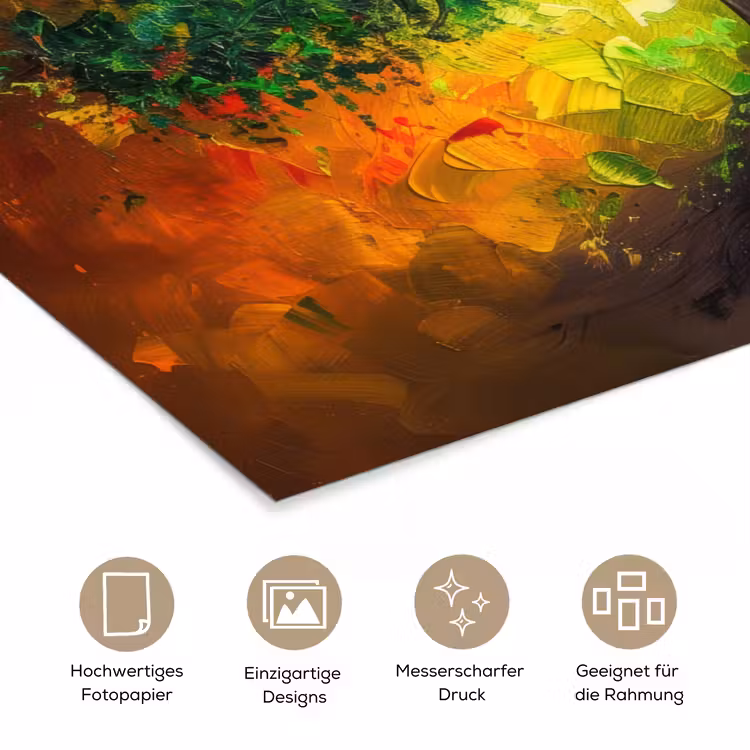 Boom - Kleurrijk - Modern - Abstract poster papier klein -tcloseup_DE