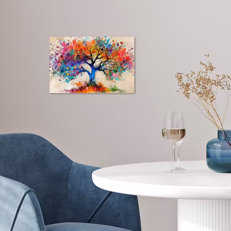 Levensboom - Natuur - Kleurrijk - Boom poster papier klein -sfeer3