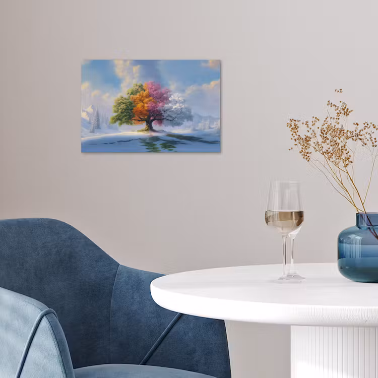 Boom - Seizoenen - Winter - Landschap poster papier klein -sfeer3