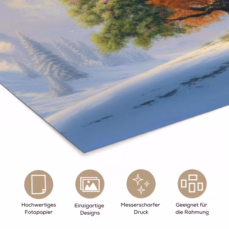 Boom - Seizoenen - Winter - Landschap poster papier klein -tcloseup_DE