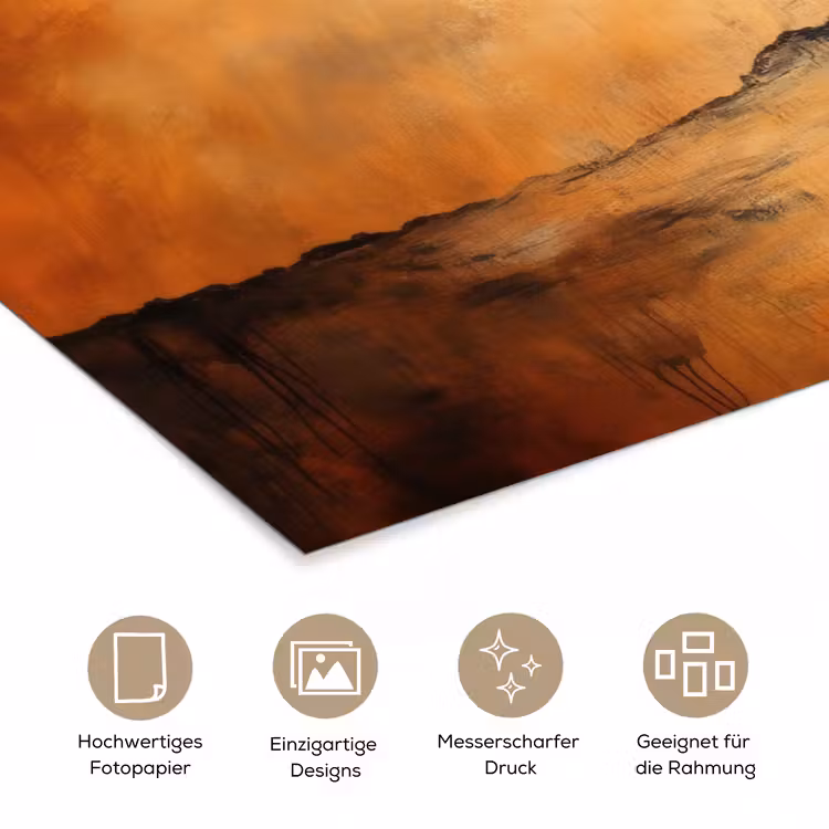 Boom - Landschap - Oranje poster papier klein -tcloseup_DE