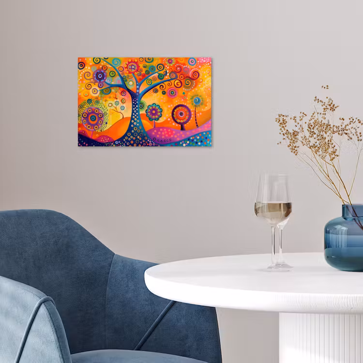 Boom - Levensboom - Abstract - Kleurrijk poster papier klein -sfeer3