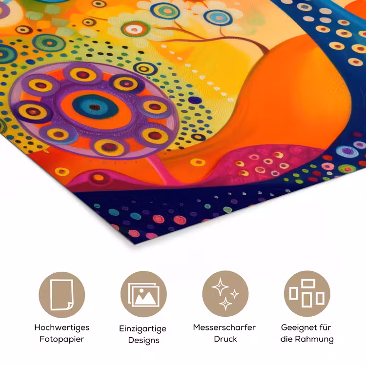 Boom - Levensboom - Abstract - Kleurrijk poster papier klein -tcloseup_DE