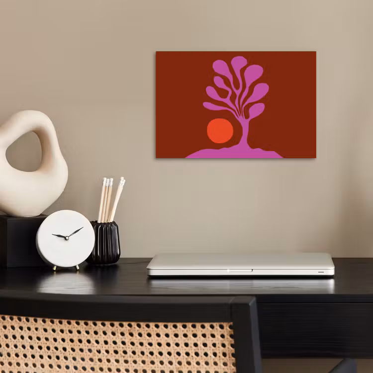 Boom - Paars - Cirkel - Vloeiend poster papier klein -sfeer1