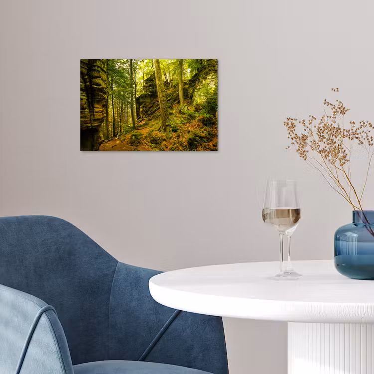 Bomen - Steen - Bos - Natuur - Planten poster papier klein -sfeer3