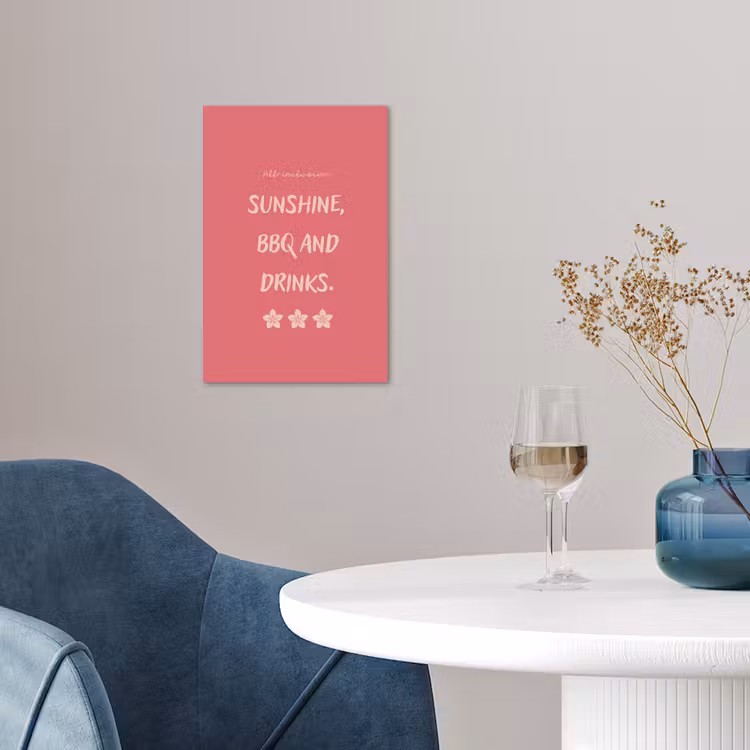 BBQ - Quote - Roze - Zomer poster papier klein -sfeer3