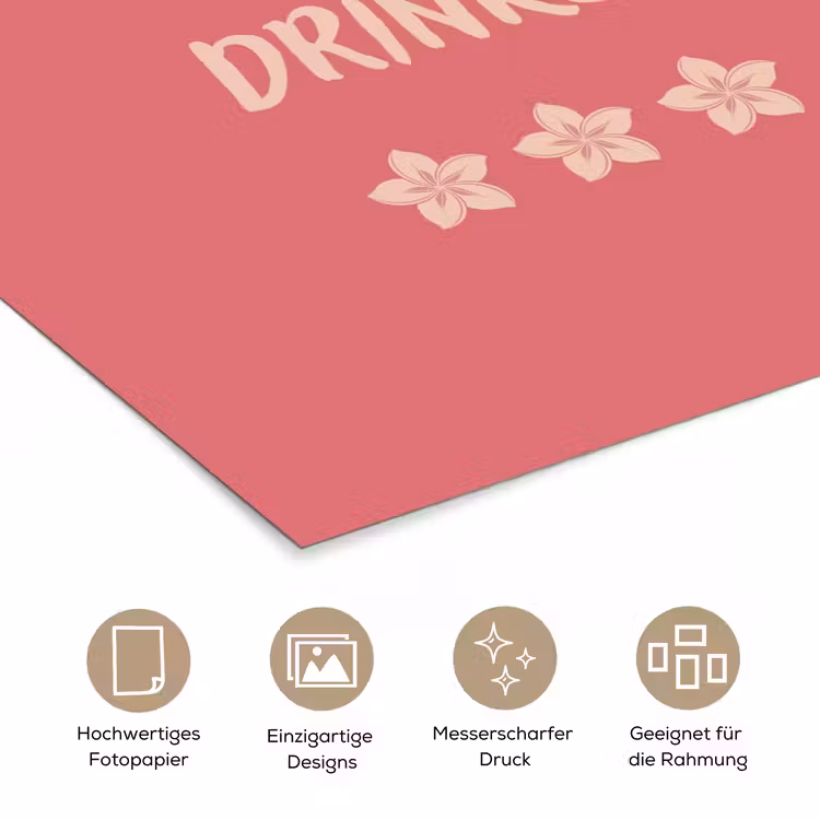BBQ - Quote - Roze - Zomer poster papier klein -tcloseup_DE