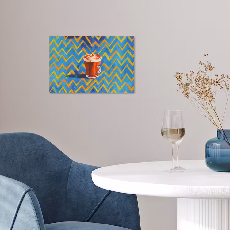 Mok - Koffie - Zigzag - Slagroom poster papier klein -sfeer3