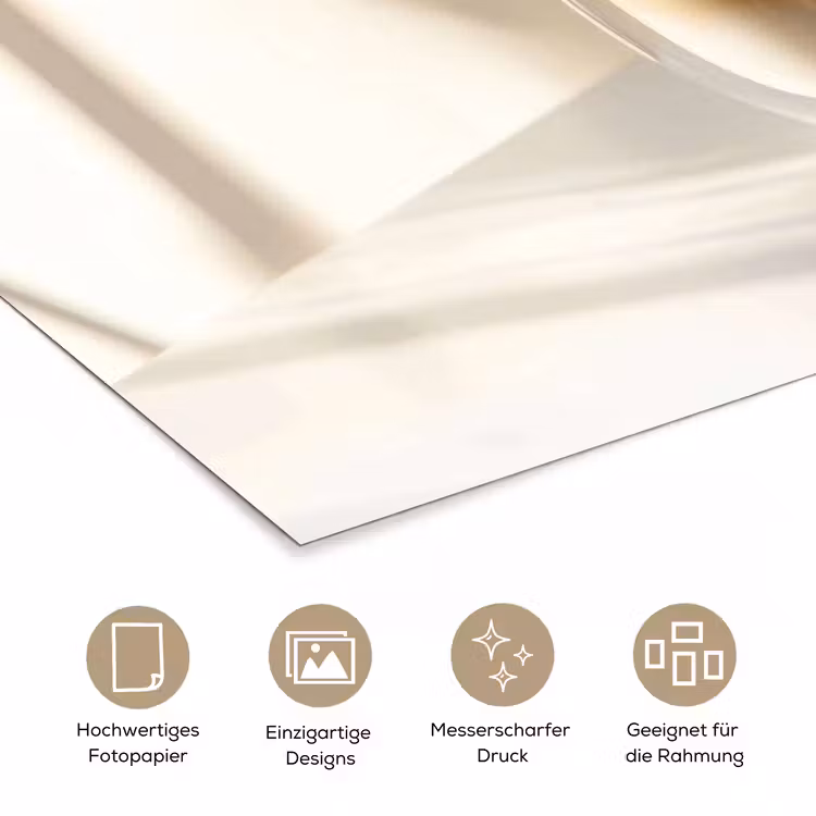 Mok - Latte - Minimalistisch - Schaduw poster papier klein -tcloseup_DE