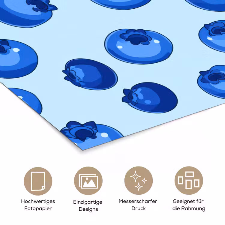 Bessen - Modern - Blauw poster papier klein 62 -tcloseup_DE