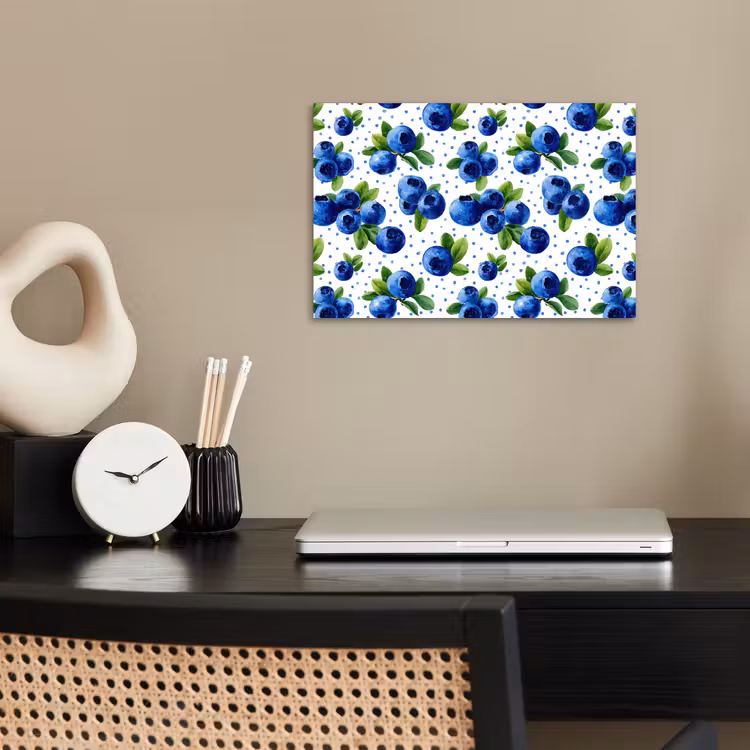 Bessen - Patroon - Blauw poster papier klein 62 -sfeer1