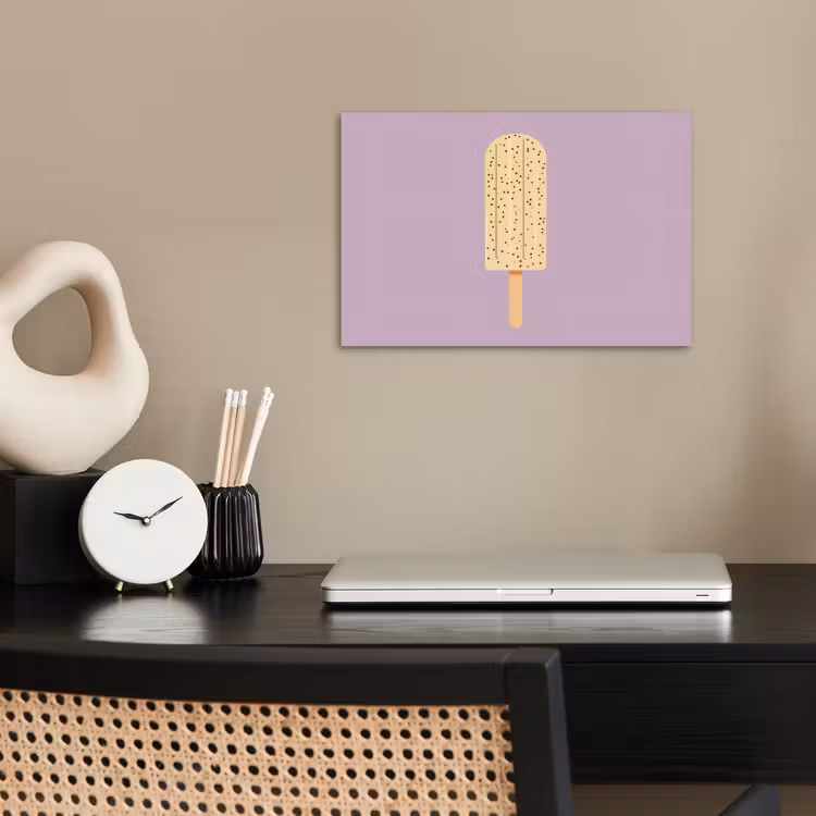 Beige - Ijsje - Spikkels poster papier klein -sfeer1