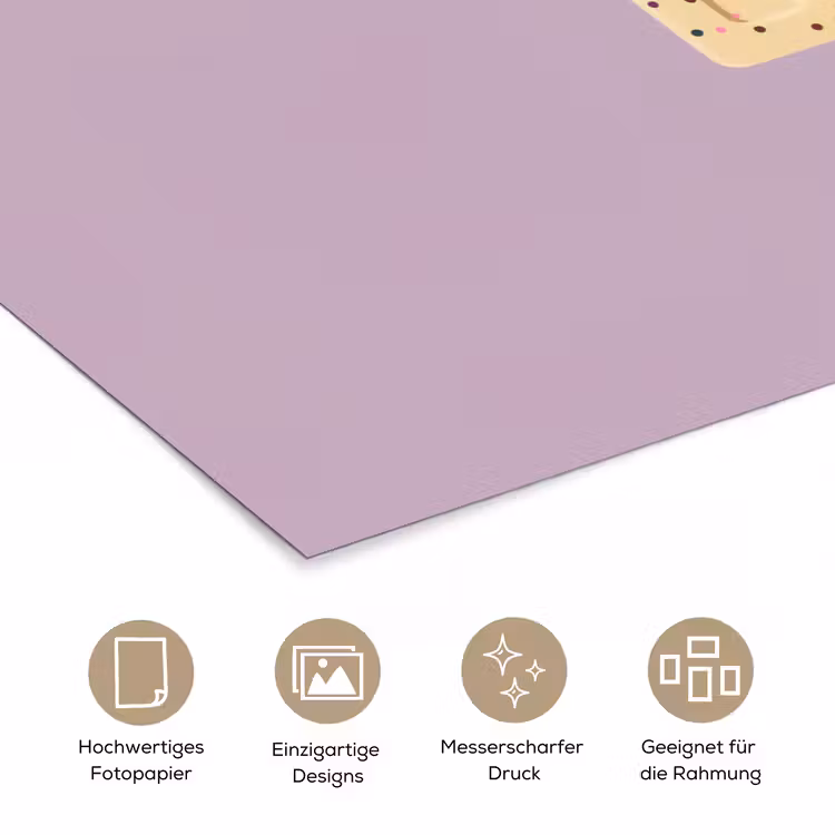 Beige - Ijsje - Spikkels poster papier klein -tcloseup_DE
