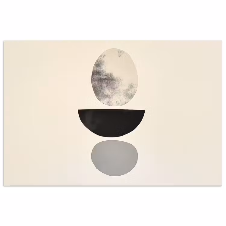 Beige - Japandi - Wabi sabi poster papier klein -3d