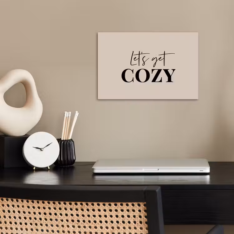 Beige - Winter - Quote - Cozy poster papier klein -sfeer1