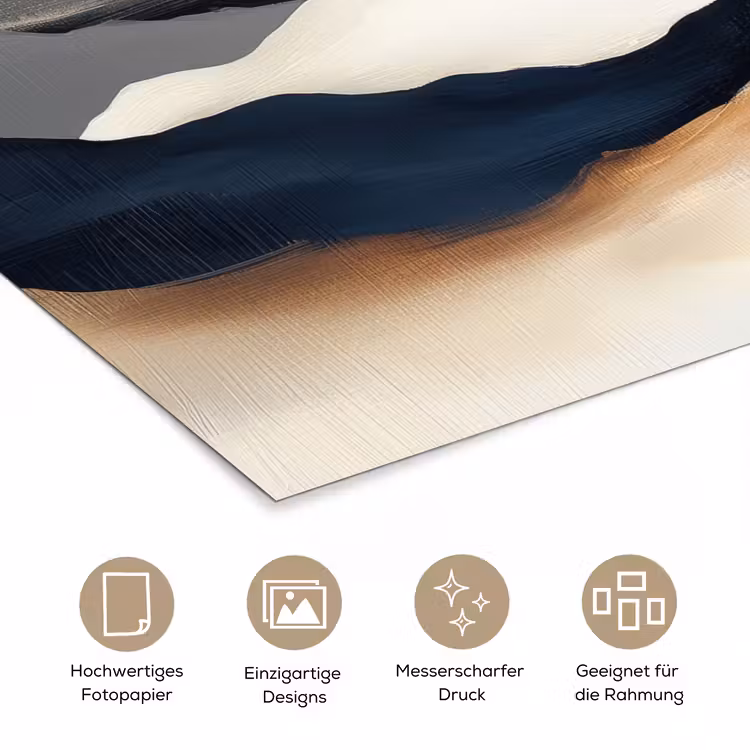 Bergen - Donkerblauw - Landschap poster papier klein -tcloseup_DE