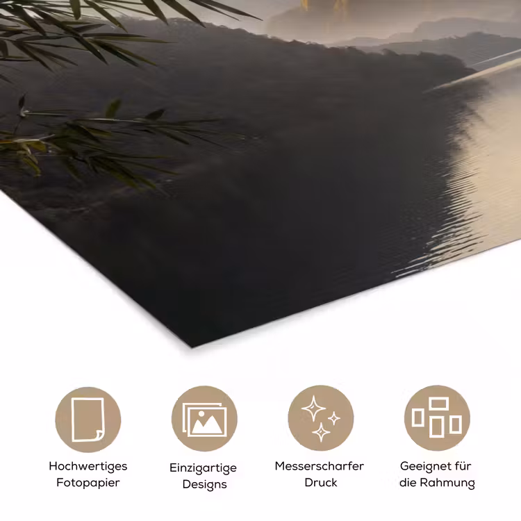 Bergen - Water - Mist - Natuur - Landschap poster papier klein -tcloseup_DE