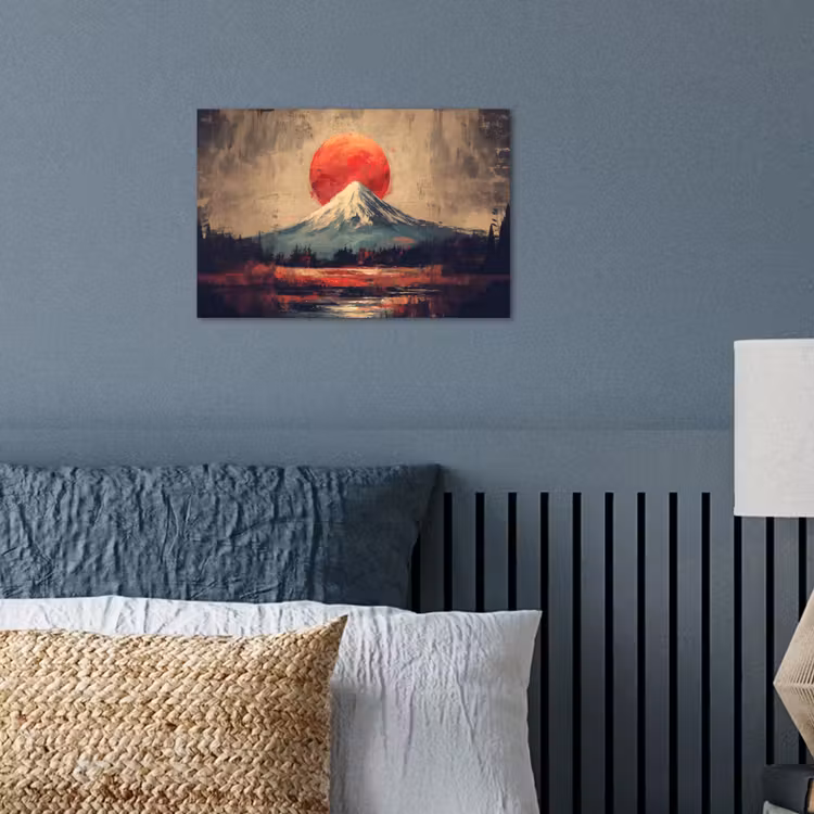 Bergtop - Sneeuw - Zon poster papier klein -sfeer2