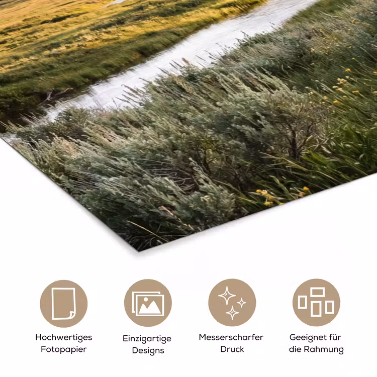 Berglandschap - Rivier - Bos poster papier klein -tcloseup_DE