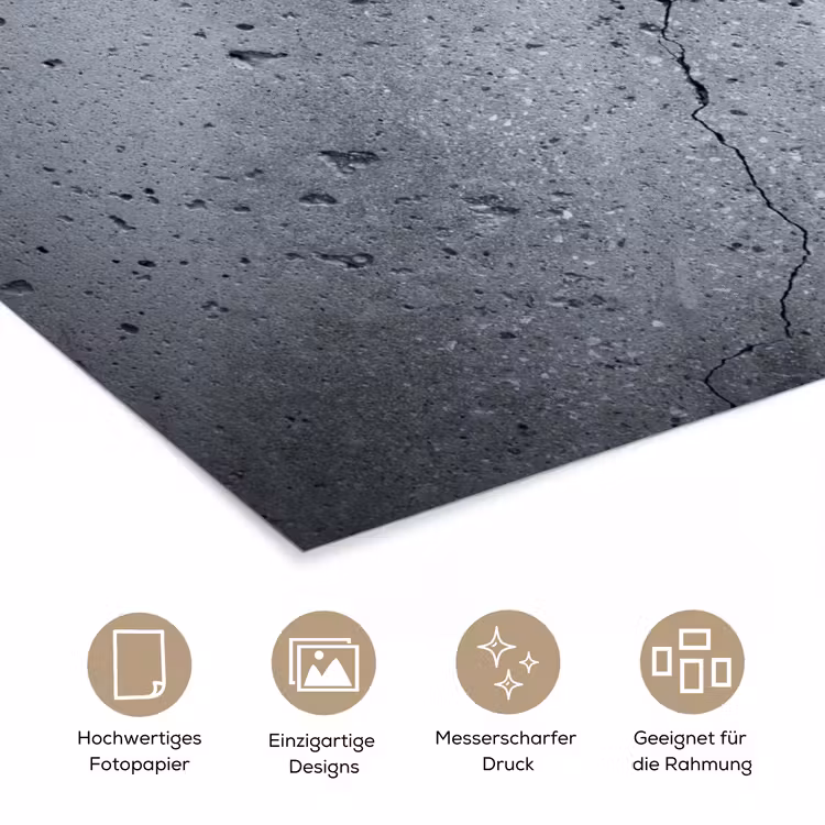 Beton - Grijs - Scheur poster papier klein -tcloseup_DE