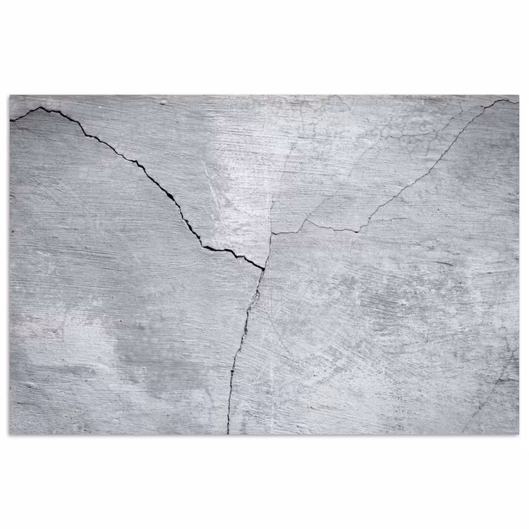 Beton - Scheur - Grijs poster papier klein -3d