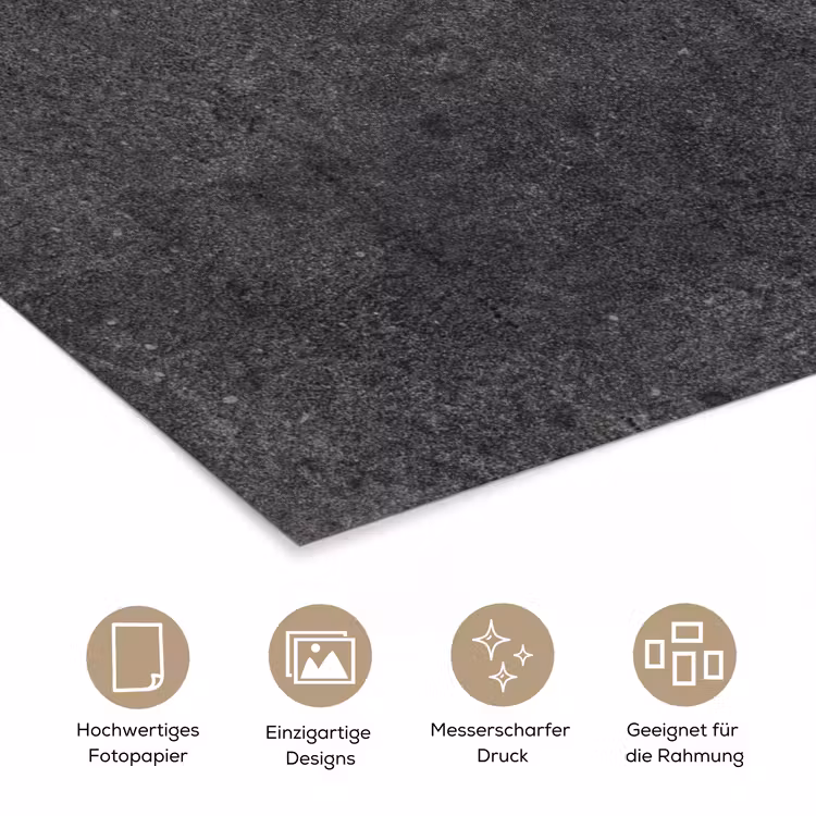 Beton - Zwart - Grijs - Rustiek - Industrieel poster papier klein -tcloseup_DE