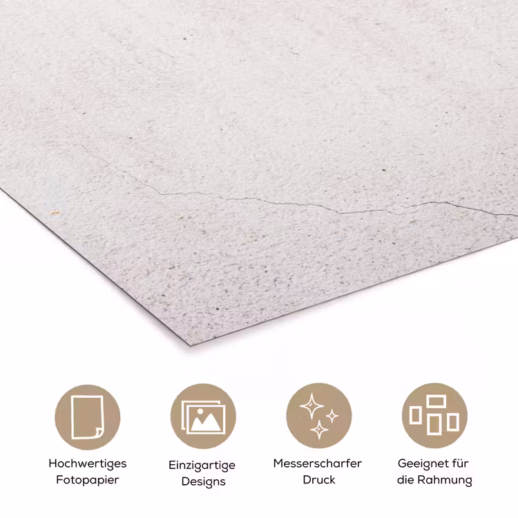 Beton - Muur - Wit poster papier klein -tcloseup_DE