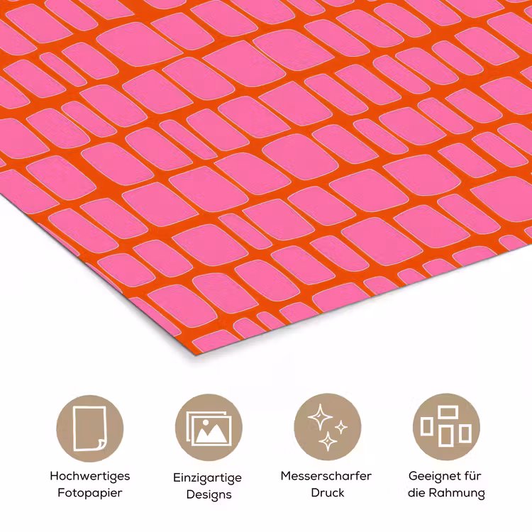 Organisch - Raster - Roze poster papier klein 62 -tcloseup_DE