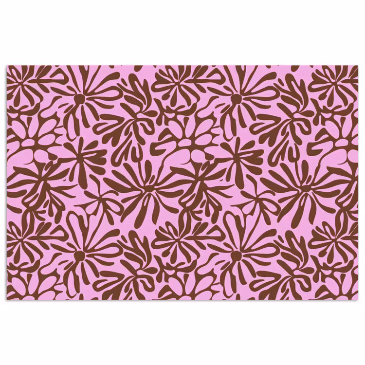 Organisch - Patroon - Roze poster papier klein 62 -3d