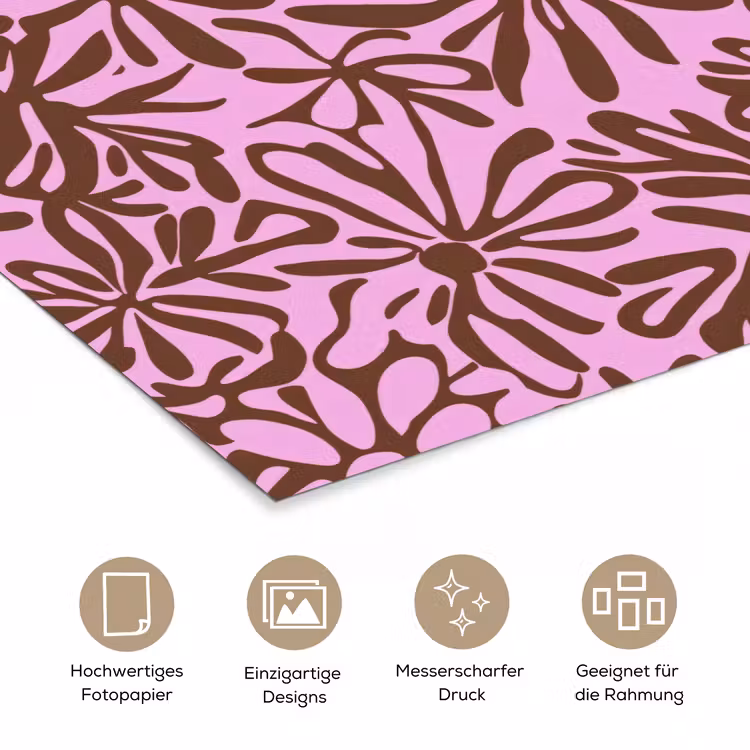 Organisch - Patroon - Roze poster papier klein 62 -tcloseup_DE