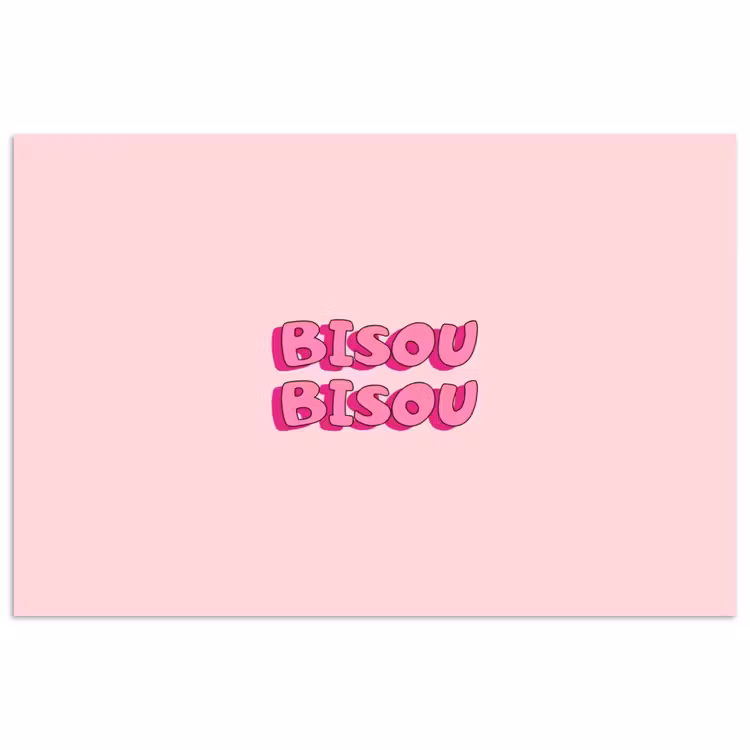 Bisou - Roze - Schaduw poster papier klein -3d