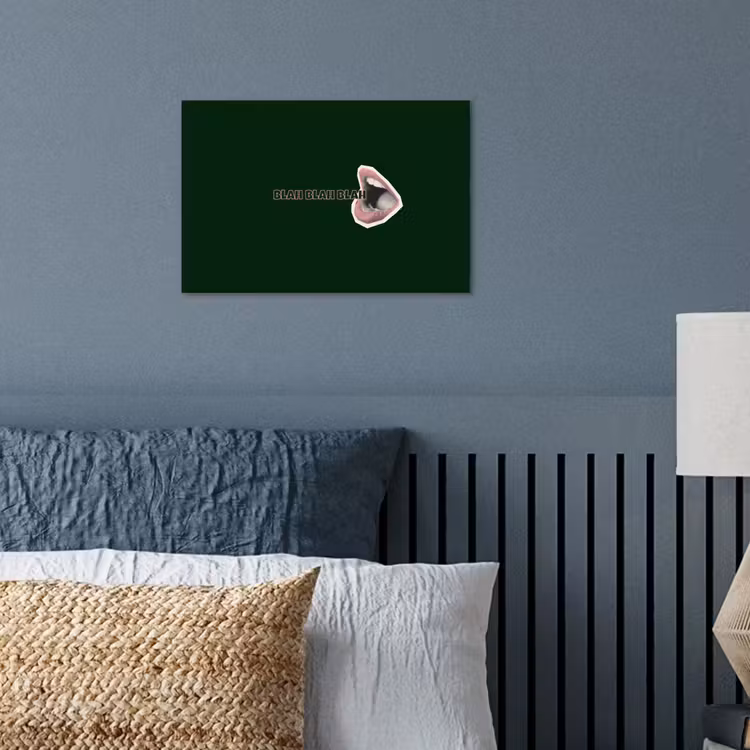 BLAH BLAH BLAH - Mond - Groen poster papier klein -sfeer2