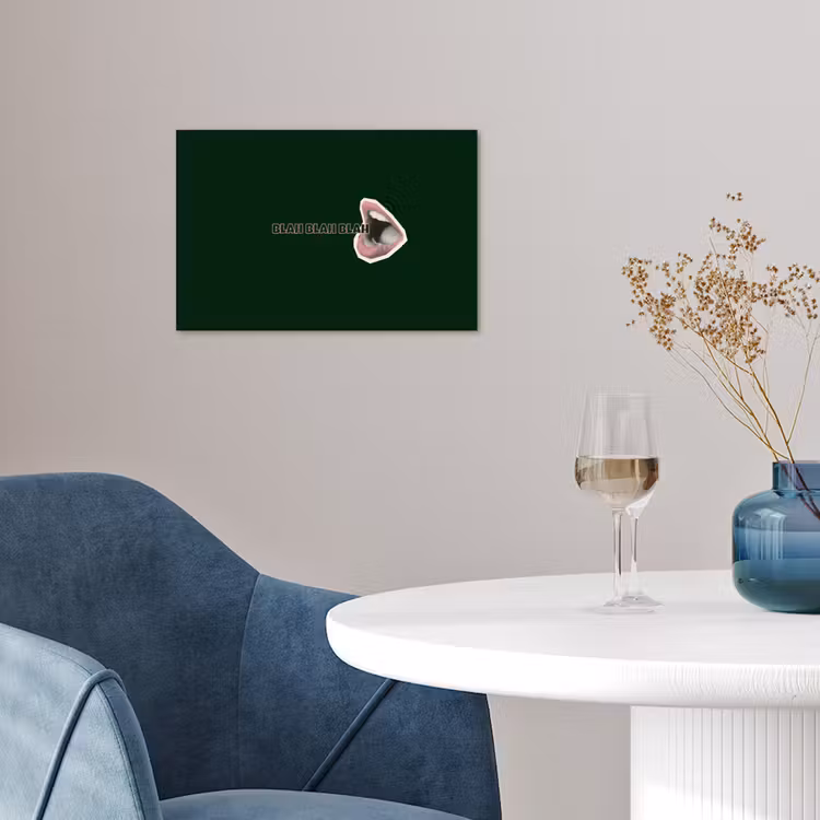BLAH BLAH BLAH - Mond - Groen poster papier klein -sfeer3