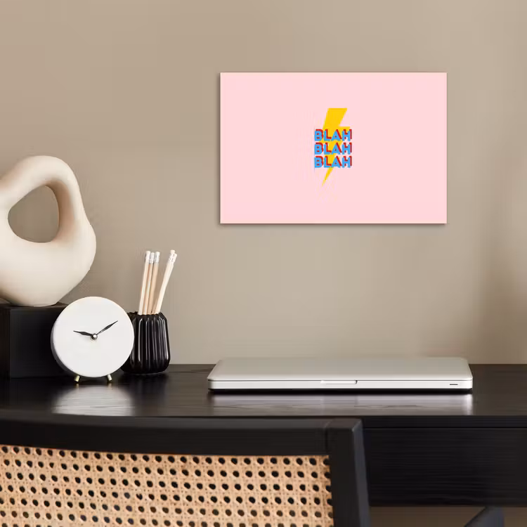 Blah - Bliksem - Roze poster papier klein -sfeer1