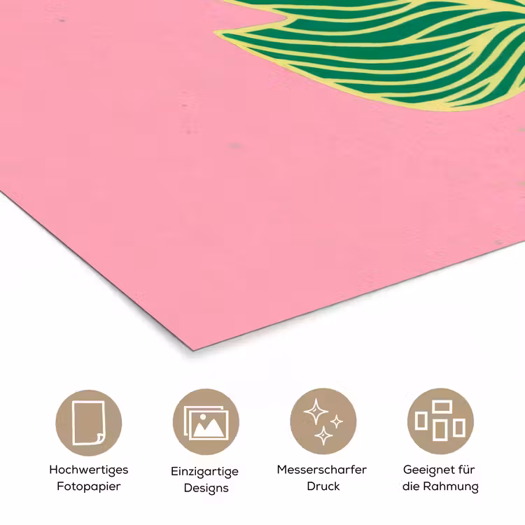 Blad - Groen - Illustratie - Minimalistisch poster papier klein -tcloseup_DE